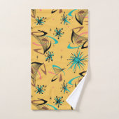 Mid Century Modern, Retro, Geometrisch, Geel Bad Handdoek (Handdoek)