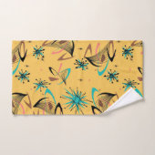 Mid Century Modern, Retro, Geometrisch, Geel Bad Handdoek (Handdoek)