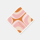 Mid Century Modern Retro Groove Roze en Sinaasappe Servet (Hoek)