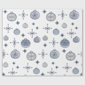 Mid Century Modern Retro Kerstkunst Silver Cadeaupapier (Vlak)