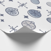 Mid Century Modern Retro Kerstkunst Silver Cadeaupapier (Hoek)