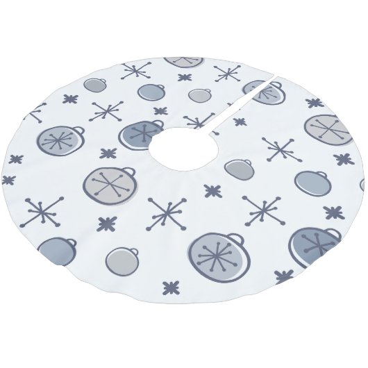 Mid Century Modern Retro Kerstkunst Silver Kerstboom Rok (Gekanteld)