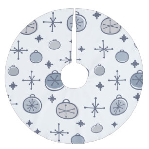 Mid Century Modern Retro Kerstkunst Silver Kerstboom Rok