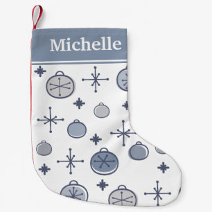 Mid Century Modern Retro Kerstkunst Silver Kleine Kerstsok