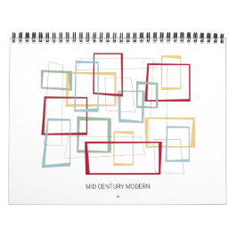 Mid Century Modern Retro Originele Kunst Kalender
