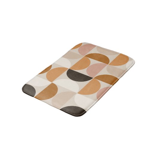 Mid Century Modern Retro Pattern Brown Earth Tones Badmat (Gekanteld)