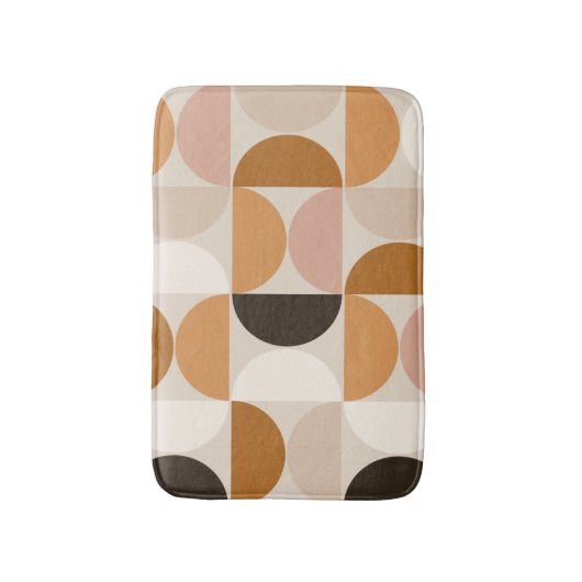 Mid Century Modern Retro Pattern Brown Earth Tones Badmat (Voorkant Verticaal)