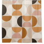 Mid Century Modern Retro Pattern Brown Earth Tones Douchegordijn (Voorkant)