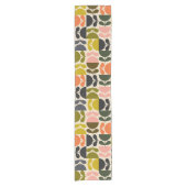 Mid‑century modern- Retro Scandinavian Flowers Korte Tafelloper (Voorkant)