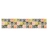 Mid‑century modern- Retro Scandinavian Flowers Korte Tafelloper (Horizontaal)