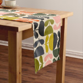 Mid‑century modern- Retro Scandinavian Flowers Korte Tafelloper (Voorbeeld)