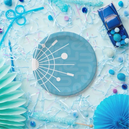 Mid Century Modern Retro Sputnik Snowflake MOD Papieren Bordje (Feest)