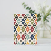 Mid Century Modern Retro Starburst Pattern Briefkaart (Staand voorkant)