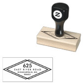 Mid-Century Modern Return Address Stamp Rubberstempel (Gestempeld)