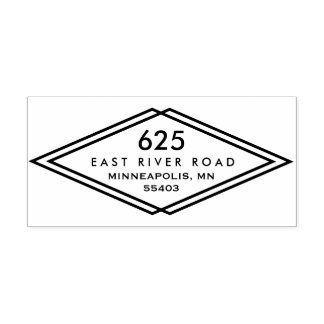 Mid-Century Modern Return Address Stamp Rubberstempel