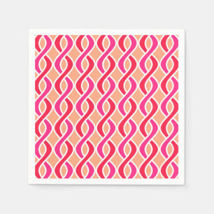 Mid-Century Modern Ribbons, koraalschoppen Servet