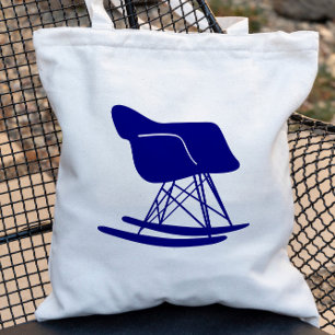 Mid Century Modern Rocker Chair Canvas tas, Marine Tote Bag