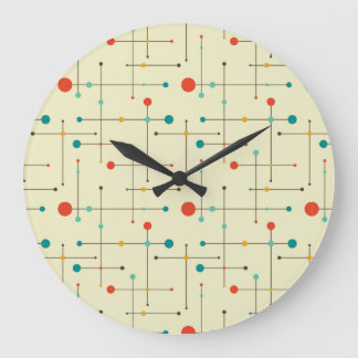 Mid-Century Modern Round Wall Clock, Eames Pattern Grote Klok