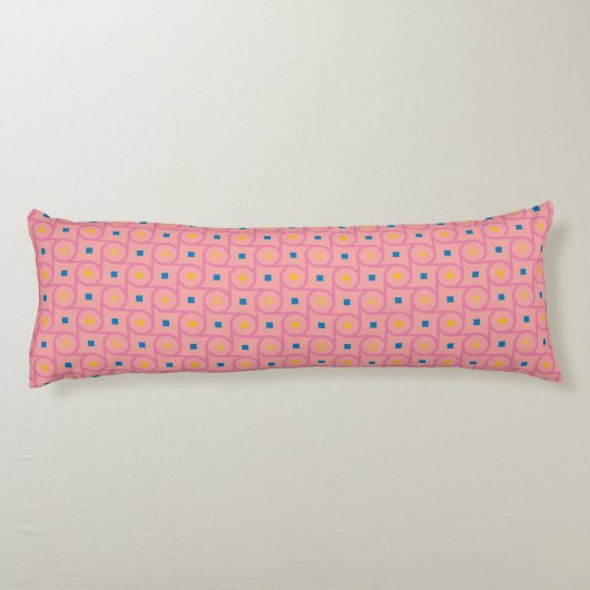 Mid Century Modern Roze Interlocking Cirkel Lichaamskussen (Achterkant)