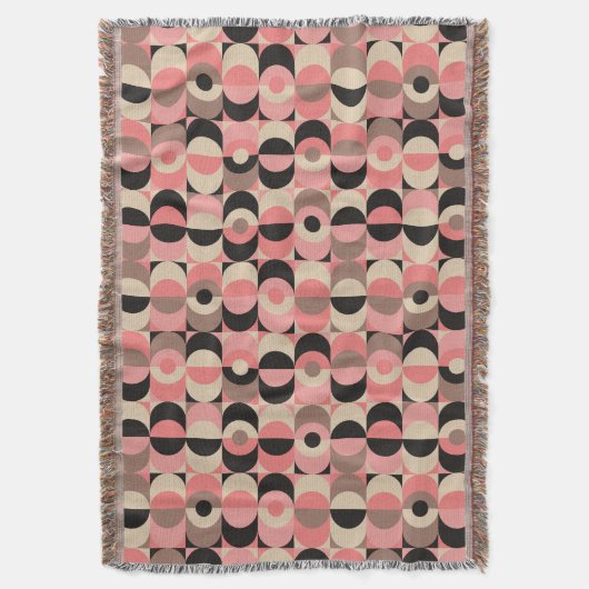 Mid-Century modern roze patroon Deken (Voorkant Verticaal)