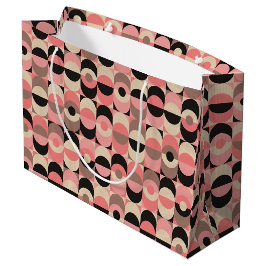 Mid-Century modern roze patroon Groot Cadeauzakje (Achterkant Gekanteld)