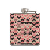 Mid-Century modern roze patroon Heupfles (Achterkant)