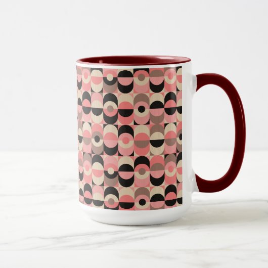 Mid-Century modern roze patroon Mok (Rechts)