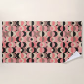 Mid-Century modern roze patroon Strandlaken (Voorkant)