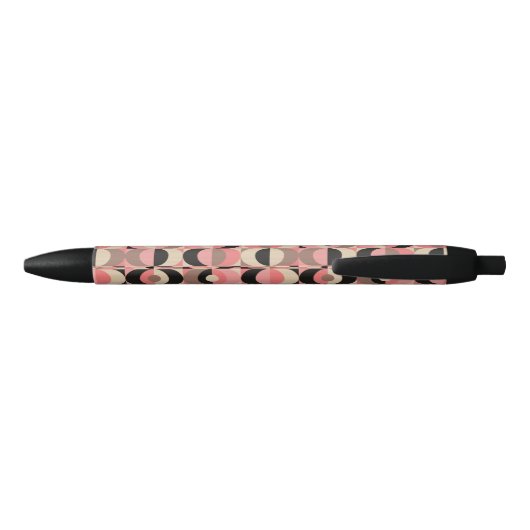 Mid-Century modern roze patroon Zwarte Inkt Pen (Achterkant)
