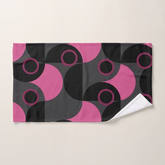 Mid-Century Modern Roze zwart en grijs Bad Handdoek (Handdoek)