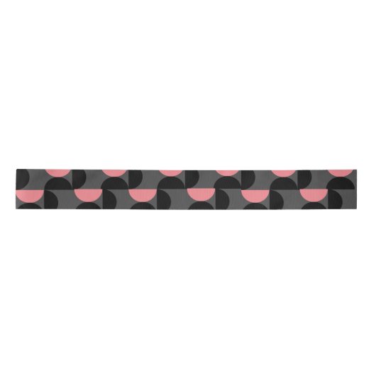 Mid-Century Modern Roze zwart en grijs Lint (Voorkant)