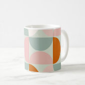 Mid Century Modern Sage Green Blush Oranje Patroon Koffiemok (Voorkant rechts)
