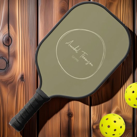Mid-Century Modern Sage Weide | Scriptnaam Pickleball Paddle