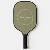 Mid-Century Modern Sage Weide | Scriptnaam Pickleball Paddle (Voorkant)