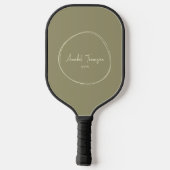 Mid-Century Modern Sage Weide | Scriptnaam Pickleball Paddle (Achterkant)