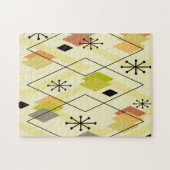 Mid Century Modern Scattered Diamonds Chartreuse Legpuzzel (Horizontaal)
