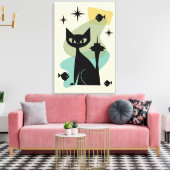 Mid Century Modern Seattle Cat Canvas Afdruk (Insitu (Woonkamer))