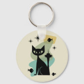 Mid Century Modern Seattle Cat Sleutelhanger (Voorkant)