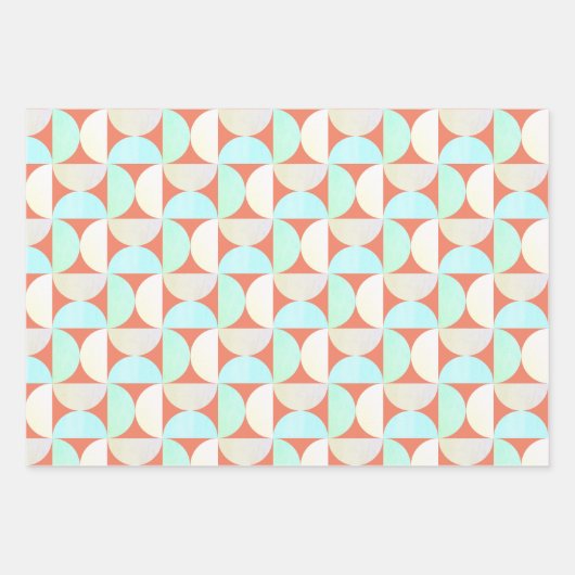 Mid Century Modern Semicircles Kleurrijk Abstract Inpakpapier Vel (Voorkant 3)