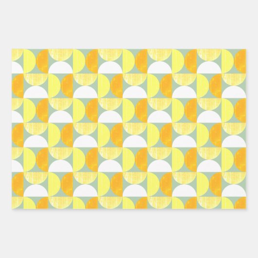 Mid Century Modern Semicircles Kleurrijk Abstract Inpakpapier Vel (Voorkant)