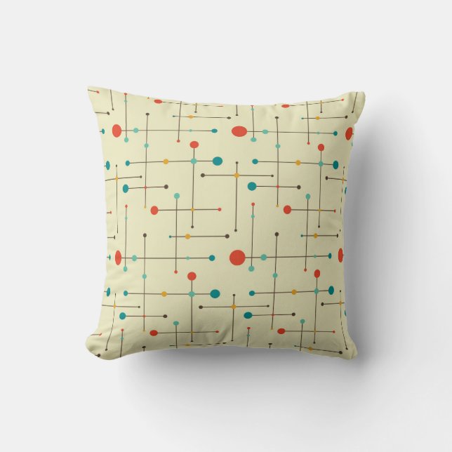 Mid-Century Modern Sierkussen, Eames Pattern Kussen (Voorkant)