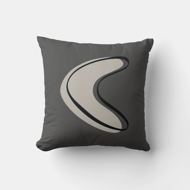 Mid Century Modern Sierkussen in grijs (Voorkant)