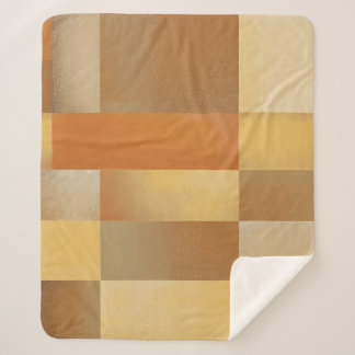 Mid Century Modern Sinaasappel Bruin Goud Sherpa Deken