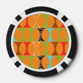 Mid Century Modern Sinaasappel Pattern Poker Chips (Achterkant)