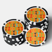 Mid Century Modern Sinaasappel Pattern Poker Chips (Opstapeling)