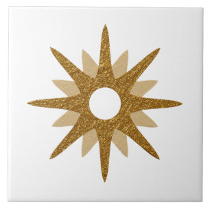 Mid-Century Modern Single Gold Starburst   Groot Tegeltje