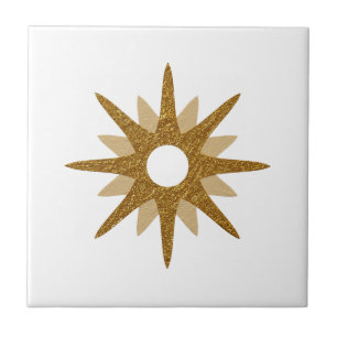 Mid-Century Modern Single Gold Starburst Tegeltje