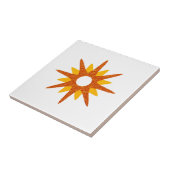 Mid-Century Modern Single Oranje Starburst Tegeltje (Zijkant)