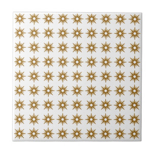 Mid-Century modern Small Gold Star-patroon Tegeltje