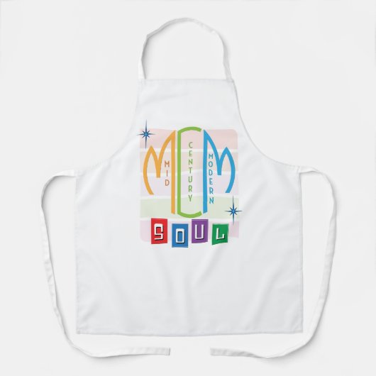 Mid Century Modern Soul retro MCM  ontwerp Schort (Voorkant)